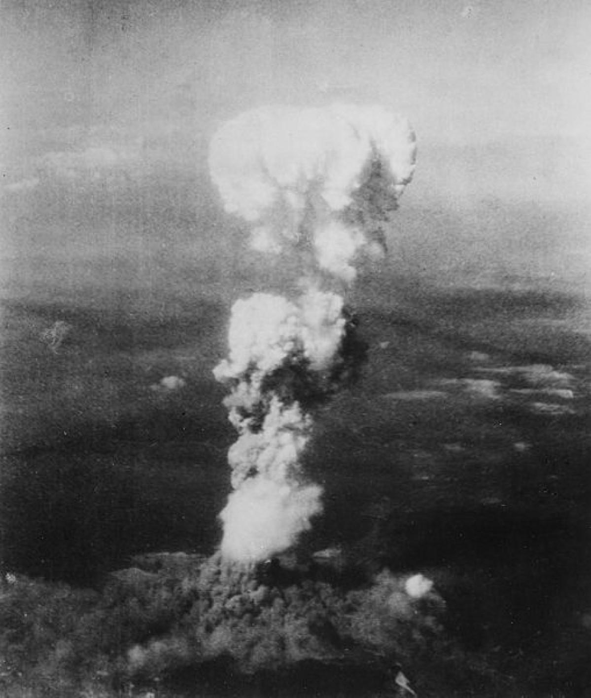 The mushroom cloud over Hiroshima after the dropping of &lsquo;Little Boy&rsquo; on August 6, 1945. Photo: Getty Images