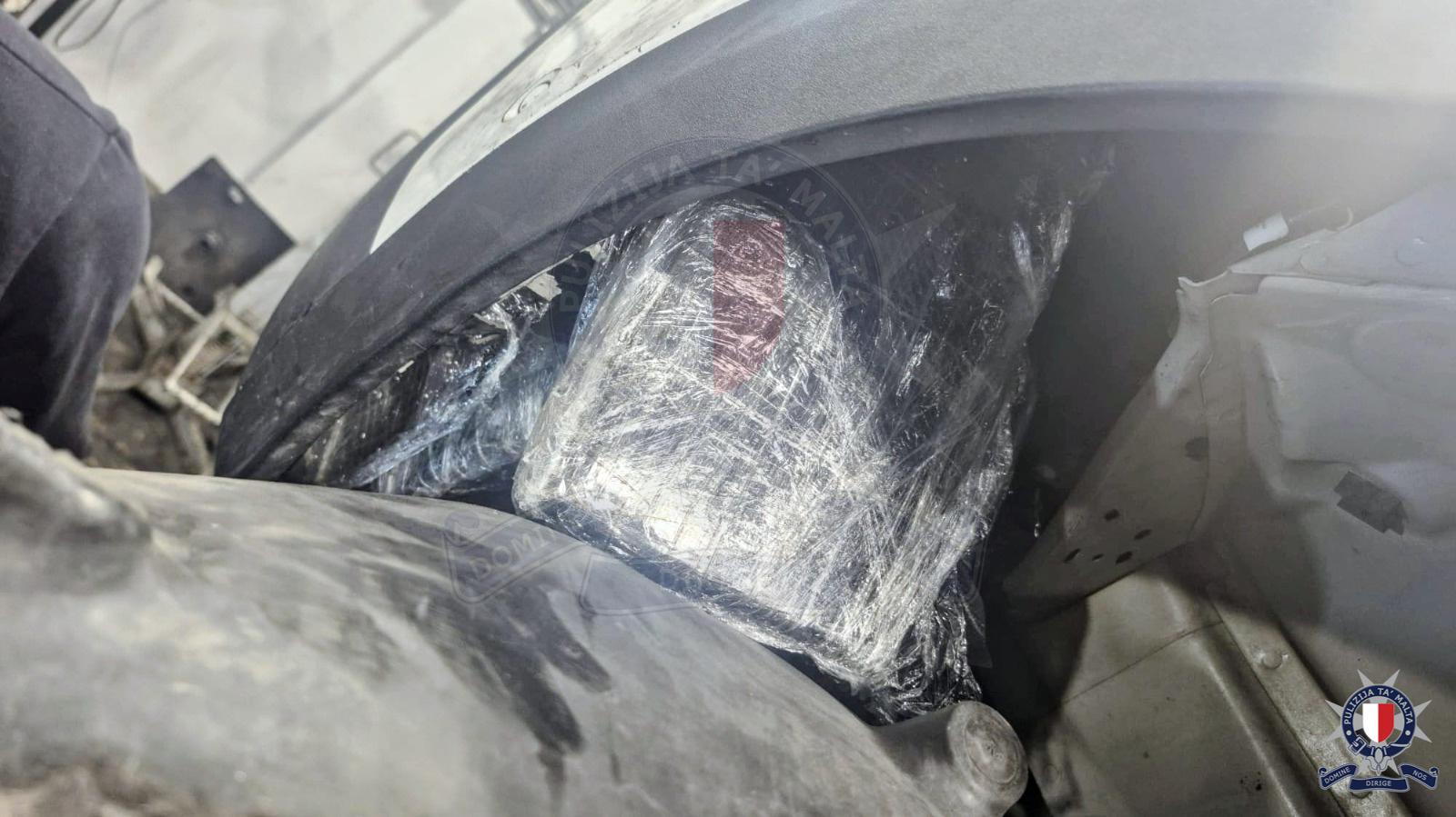 Officers found the drugs in a compartment of a vehicle. Photo: Malta Police Force