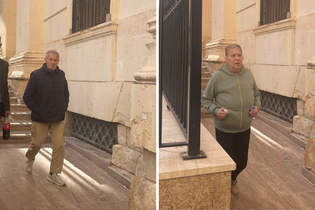 Lawrence and Emanuela Pace leave court on Wednesday after being granted bail.