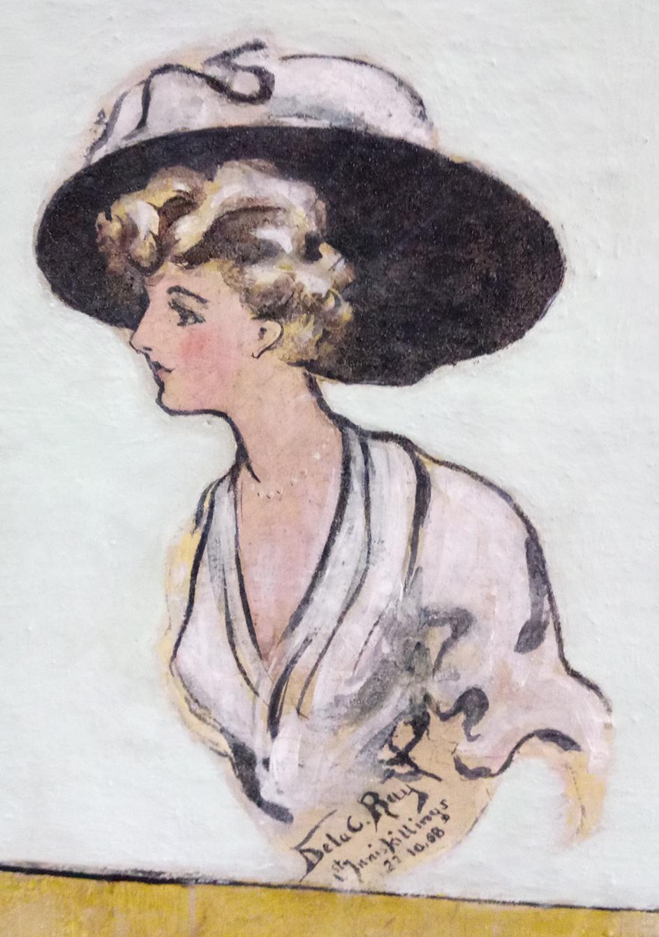Blonde Edwardian Lady with Large Hat