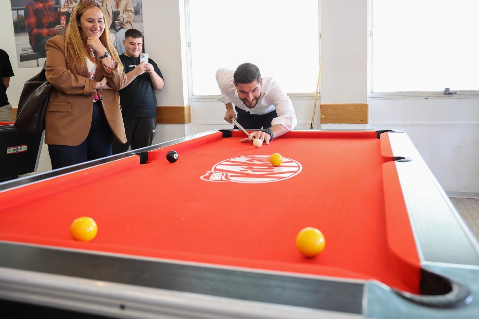 Alex Borg taking a break on his campaigning at university. Photo: PN