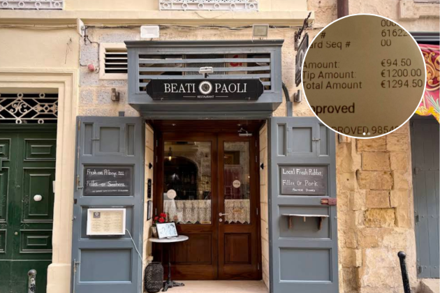 Customer leaves Beati Paoli €1,200 tip for a €94.50 meal