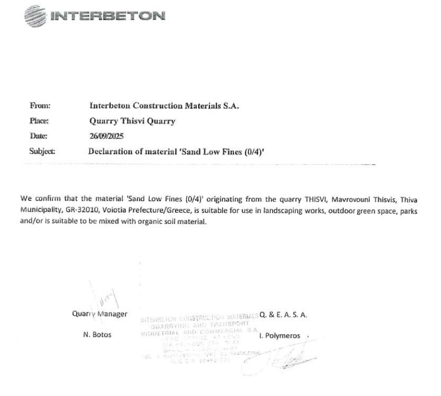 Documents provided in Parliament show the gravel came from Greece.