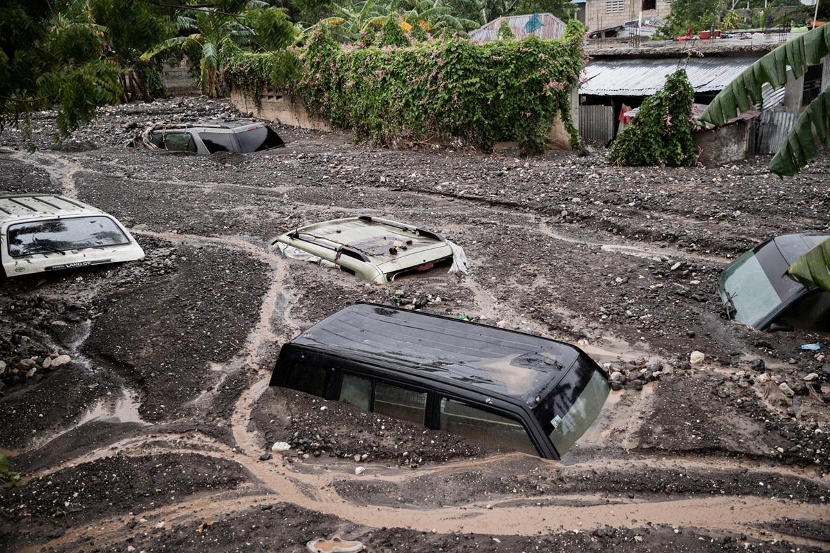 Cars are submerged in mud following Hurricane Melissa in Petit-Goave, 68km southwest of Port-au-Prince. Photo: AFP