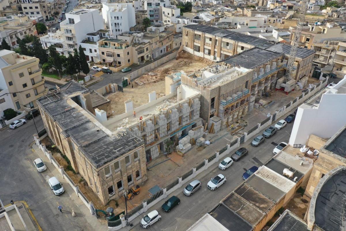 Construction works under way at Naxxar primary school.