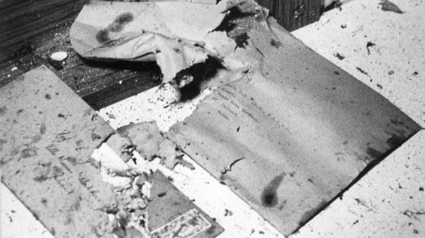 The brown envelope which contained the explosive device.