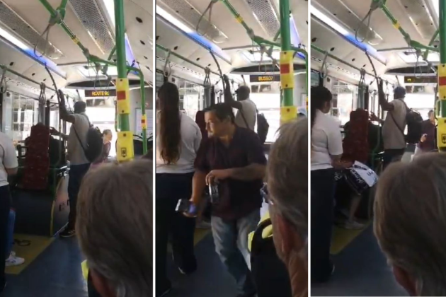 Watch: Bus driver spat at and 'punched' by beer-drinking passenger