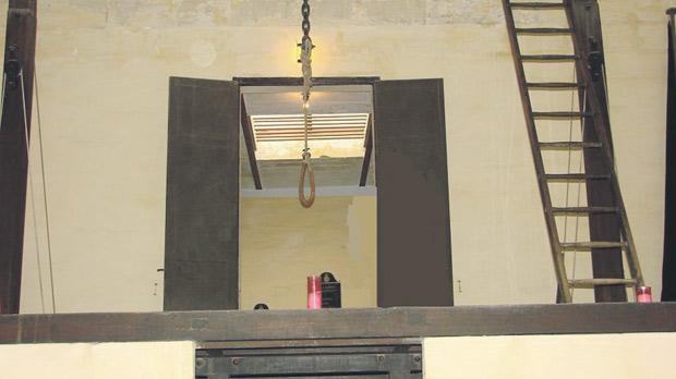 The gallows at Corradino Prison where Ġużeppi Micallef was executed.