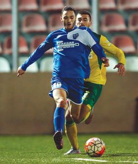 Ayrton Azzopardi launches an attack for Tarxien Rainbows. Photo: Darrin Zammit Lupi
