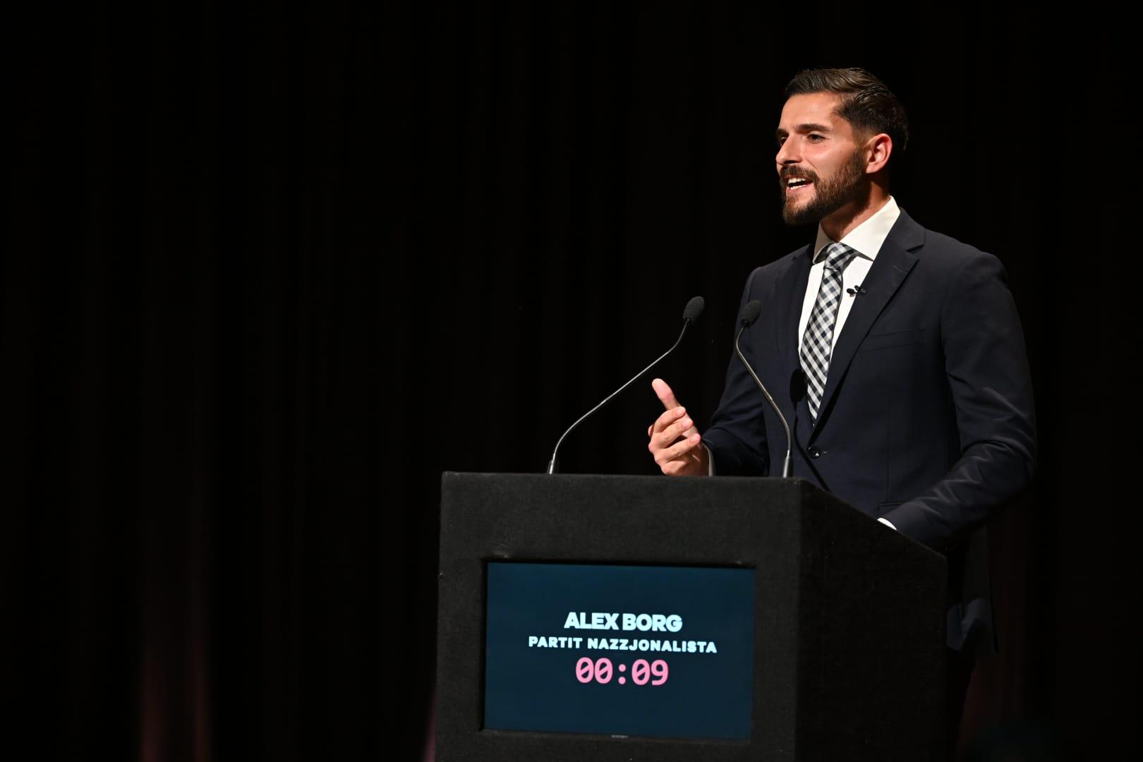 Alex Borg addressing the crowd. Photo: Matthew Mirabelli