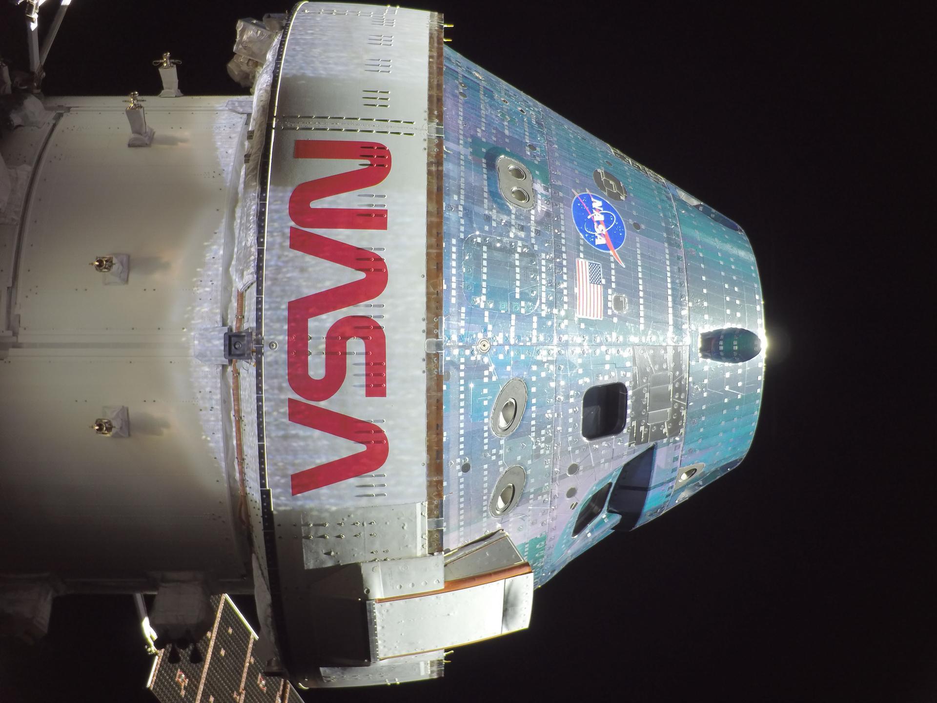- Orion snapped this high-resolution selfie in space with a camera mounted on one of its solar array wings during a routine external inspection of the spacecraft on the second day into the Artemis II mission. Photo: NASA