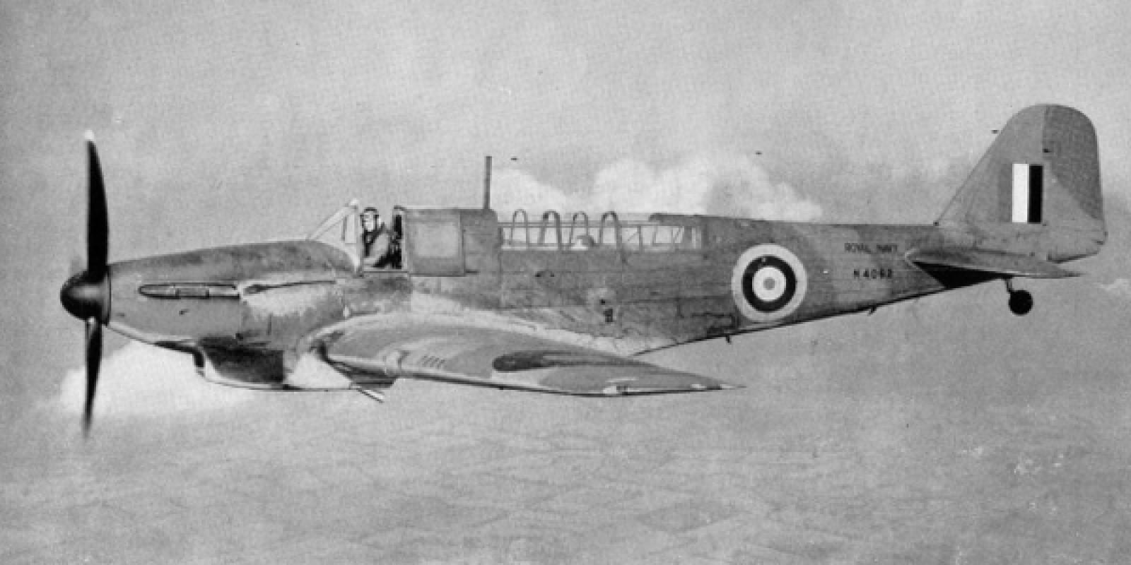 A Fairey Fulmar Mk1 fighter similar to the aircraft carried on HMS Ark Royal.