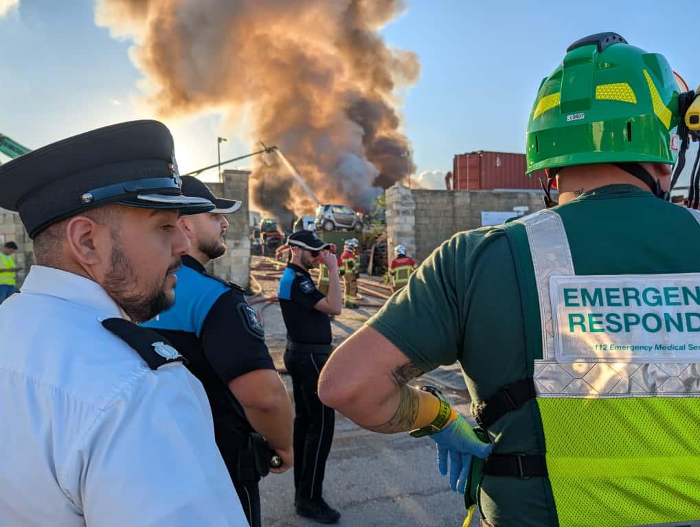 Emergency responders at the scene. Photo: Chris Sant Fournier
