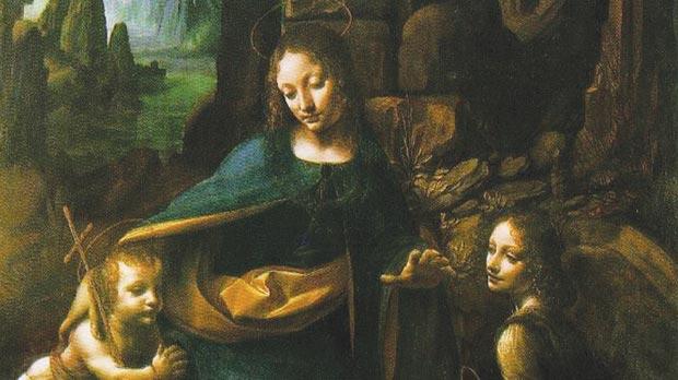 The recently restored Virgin of the Rocks by Leonardo da Vinci.