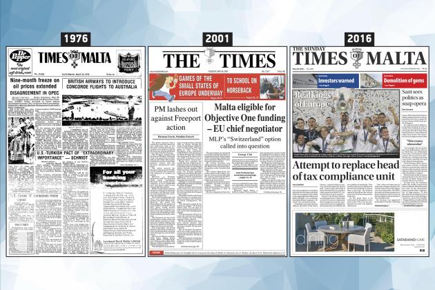 May 29: The front page of Times of Malta 10, 25 and 50 years ago