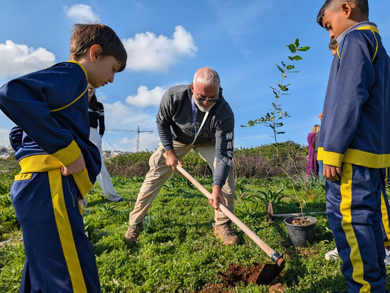Mark Galea Pace said he hopes the children taking part in the project can enjoy the fruit of the trees in the future. Photo: Chris Sant Fournier