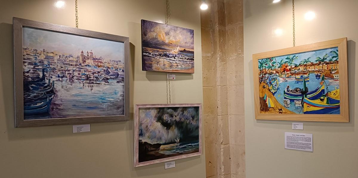 Stones uses different media for her paintings.