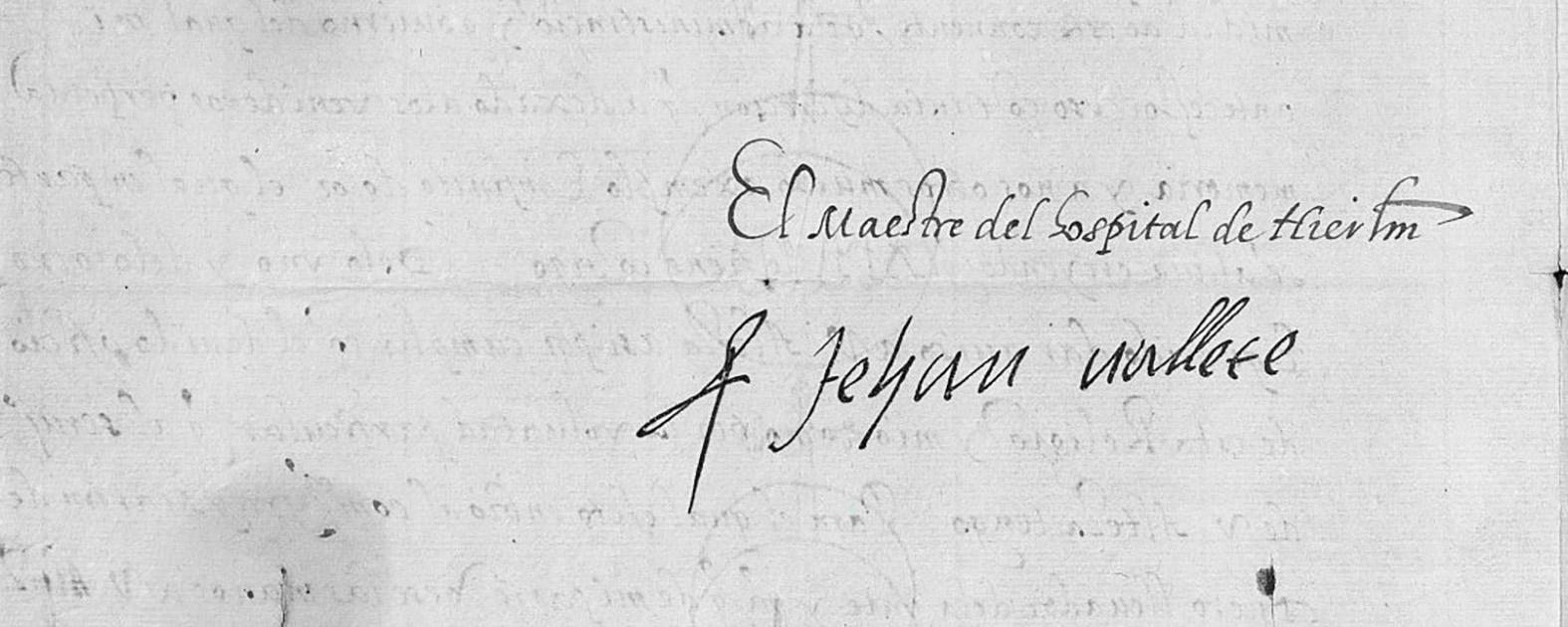 Signature of de Vallete