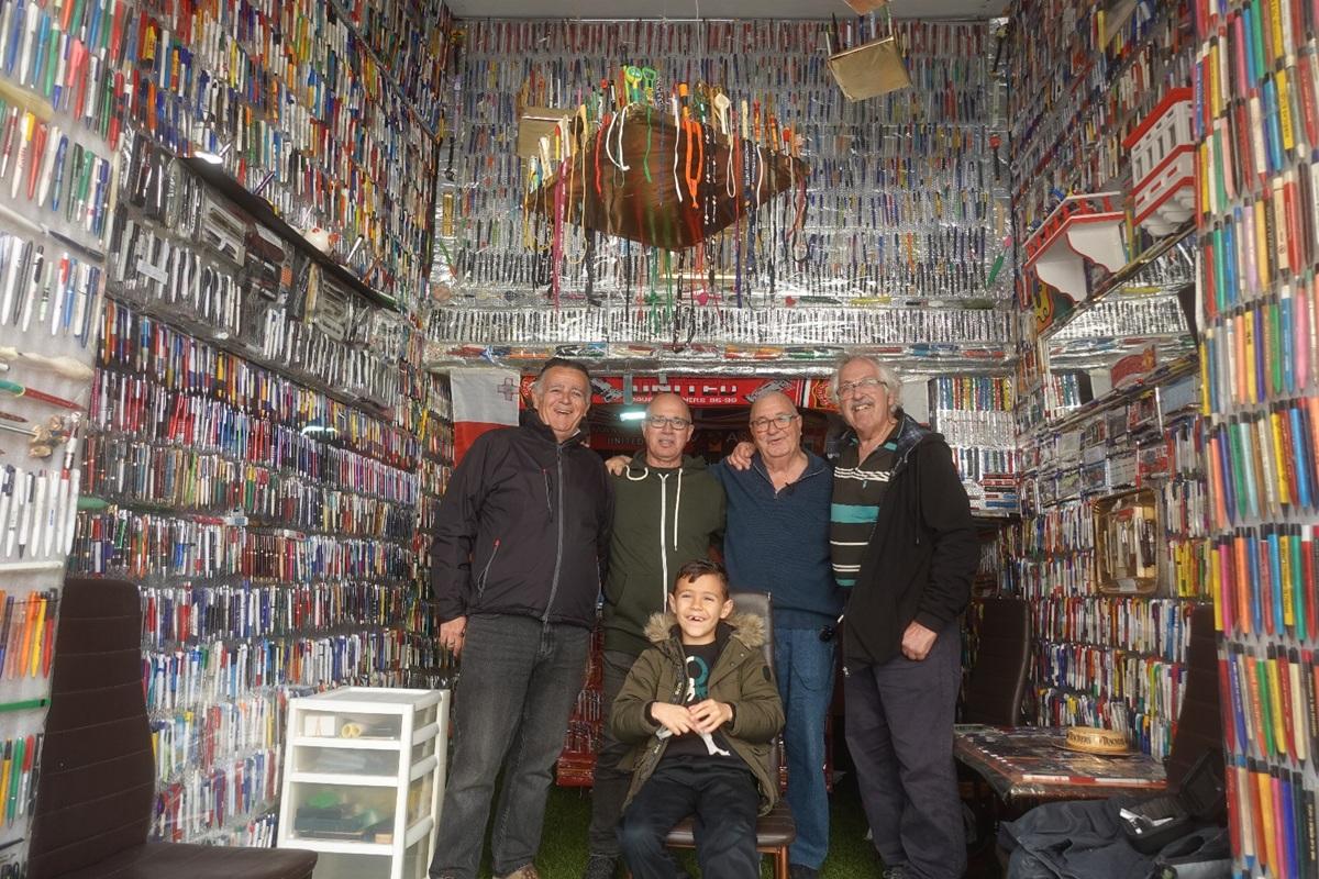 &lsquo;Pen pals&rsquo; Mario Debono, Ray Deguara, Ray Caruana, Vince Saliba and Caruana&rsquo;s grandson Keane. Photo: Karl Andrew Micallef