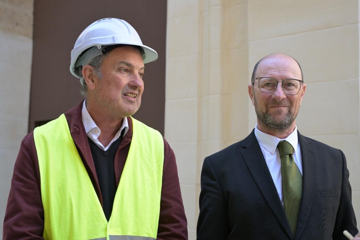 St John’s Co-Cathedral Foundation CEO, Tonio Mallia (right) discusses the progress of the new museum with architect Konrad Buhagiar. Photos: Matthew Mirabelli