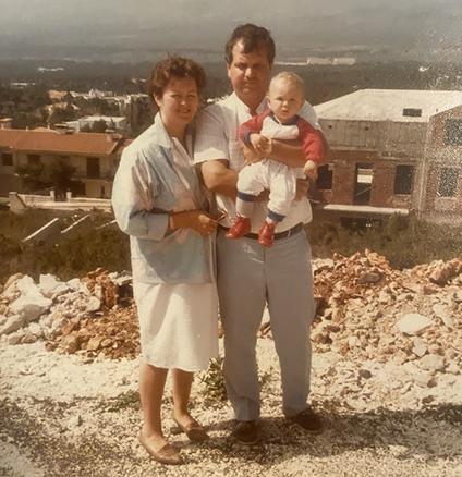 Valinda, Ed and Andrew Leonard in Athens.