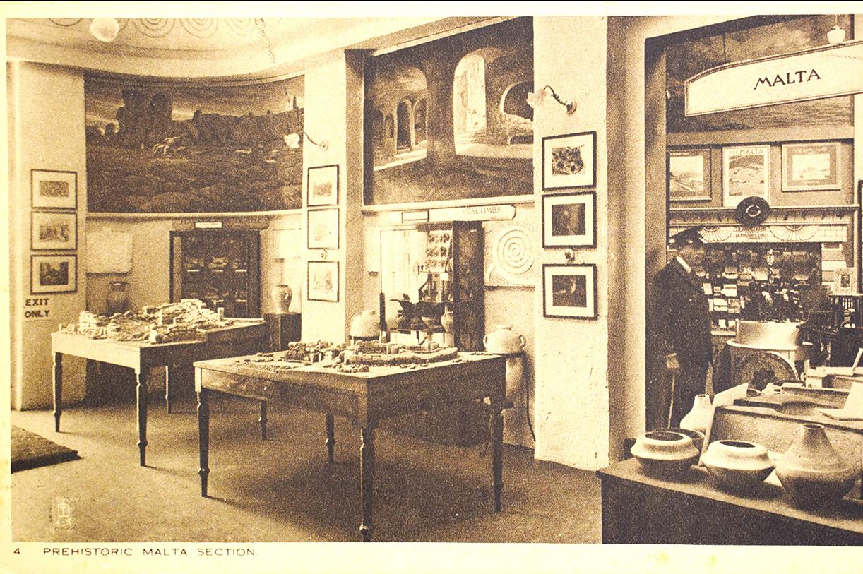 Malta’s prehistoric hall in the 1926 Wembley Exhibition.