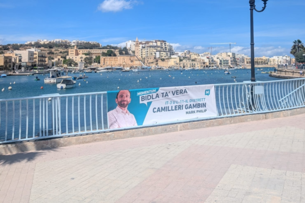 Momentum candidate reports theft of campaign banners in Marsascala