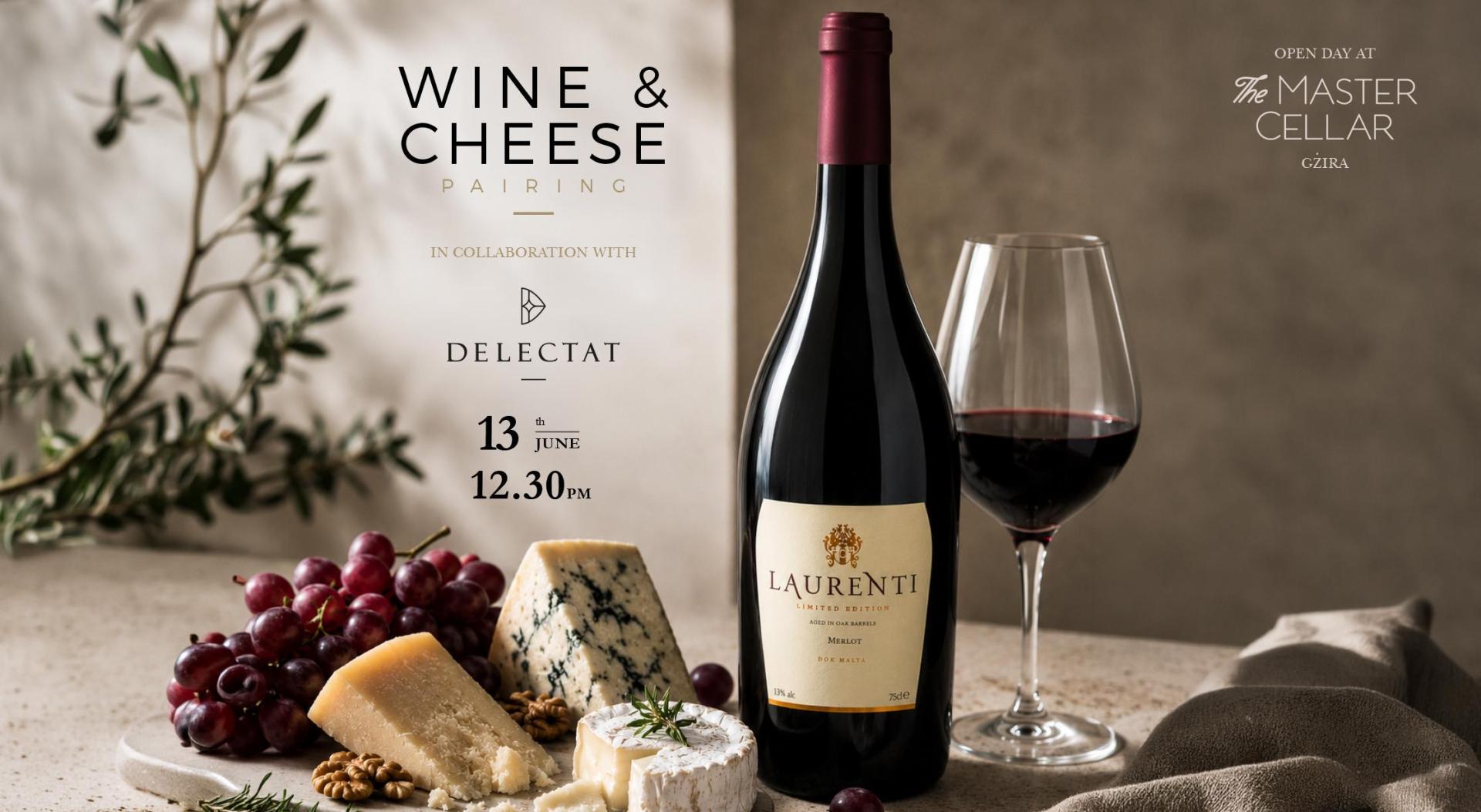 There will be a premium wine and Delectat cheese pairing.