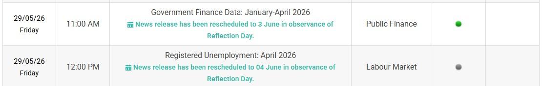 The rescheduling was announced on the NSO calendar.