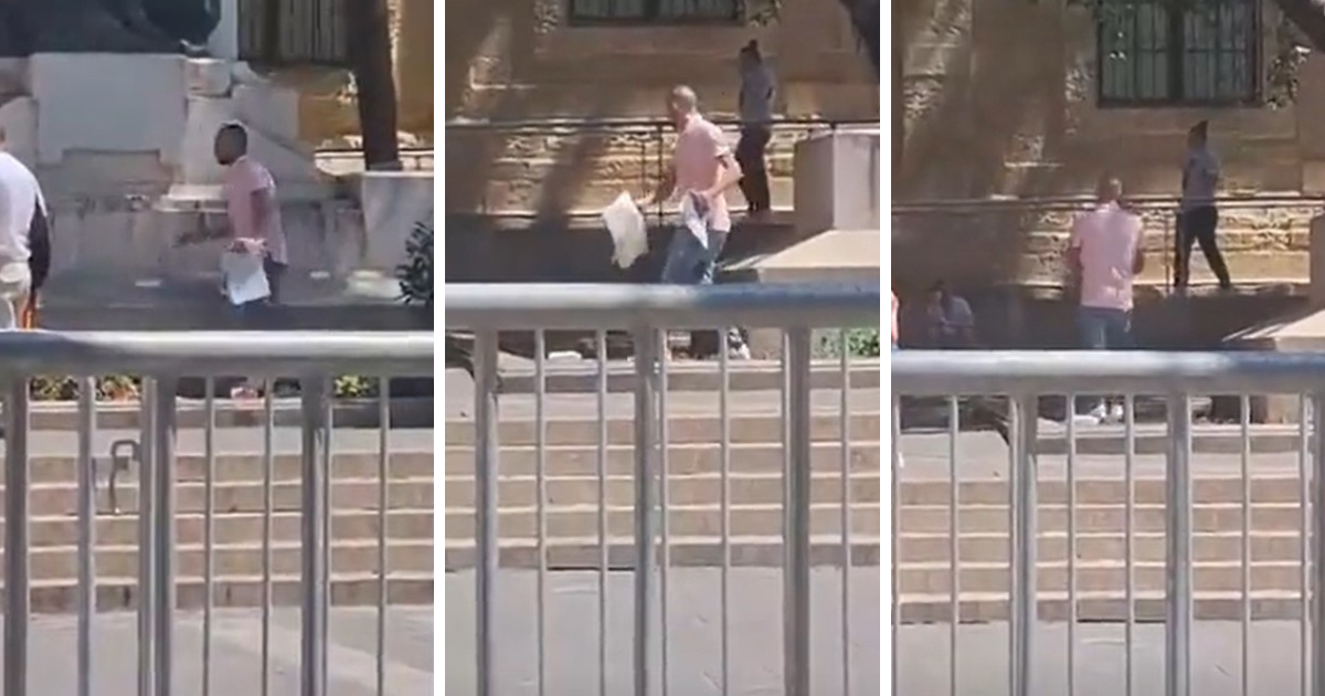 Man filmed clearing makeshift Daphne memorial in broad daylight