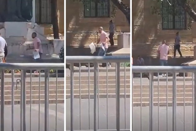 Man filmed clearing makeshift Daphne memorial in broad daylight