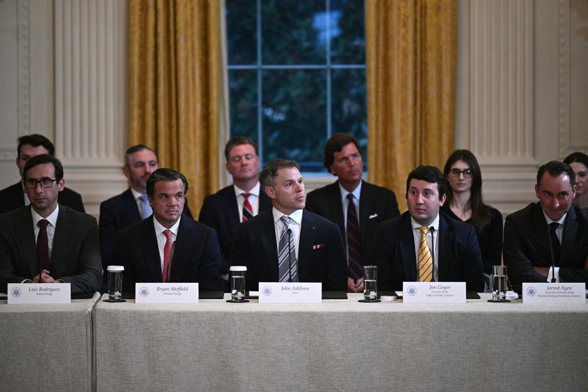 Oil sector representatives at the meeting with Trump. Photo: AFP