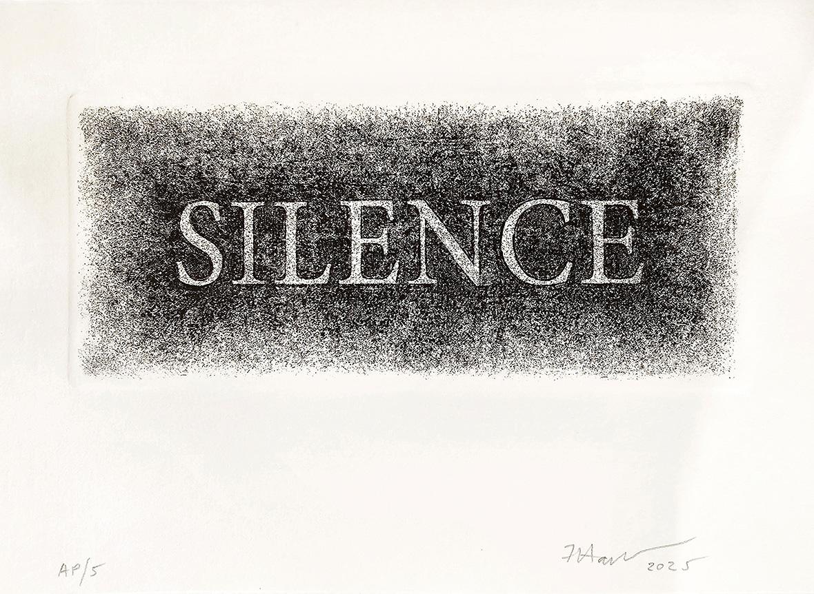 A limited-edition etching by Attard, titled <em>SILENCE</em>, will be available for purchase exclusively at the launch.