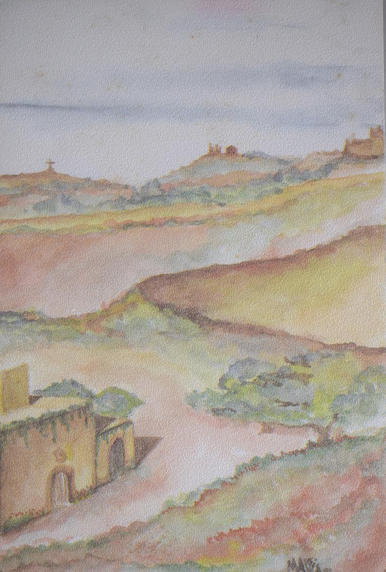 Farmhouses, a Spheres postcard by Mark Mallia.
