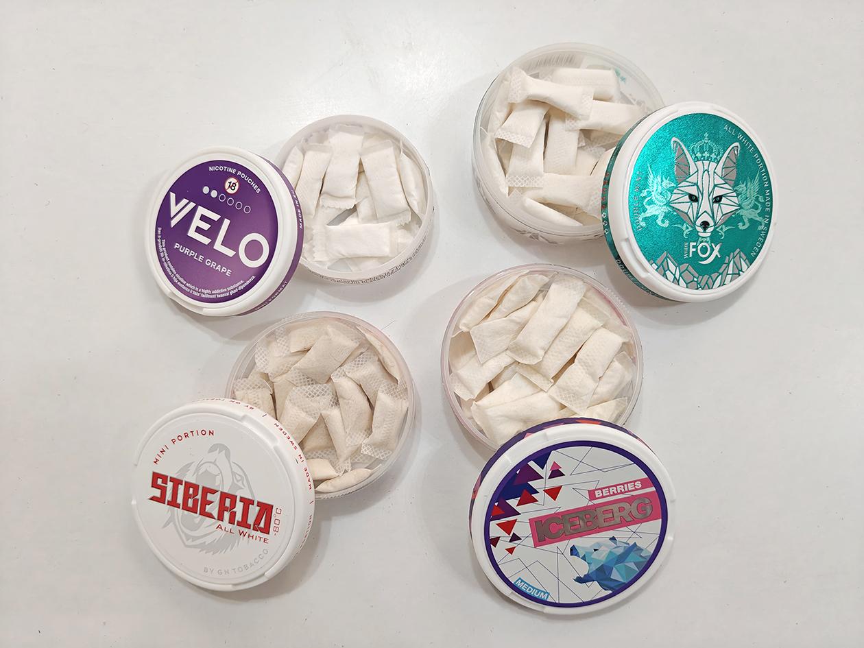 Different brands of nicotine pouches all bought in Malta. Photo: Marc Galdes