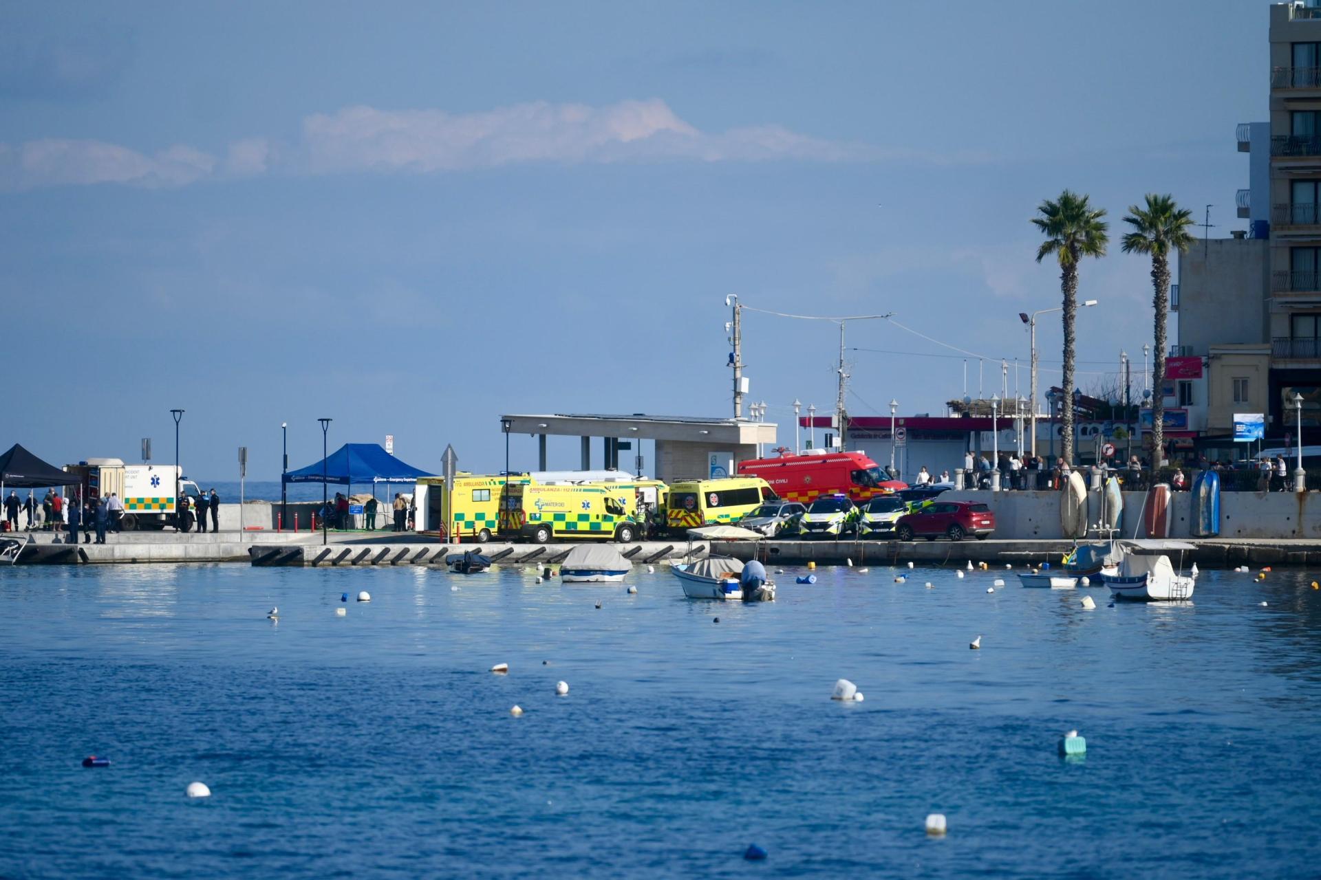 Emergency responders were at the scene on Friday morning. Photo: Jonathan Borg.