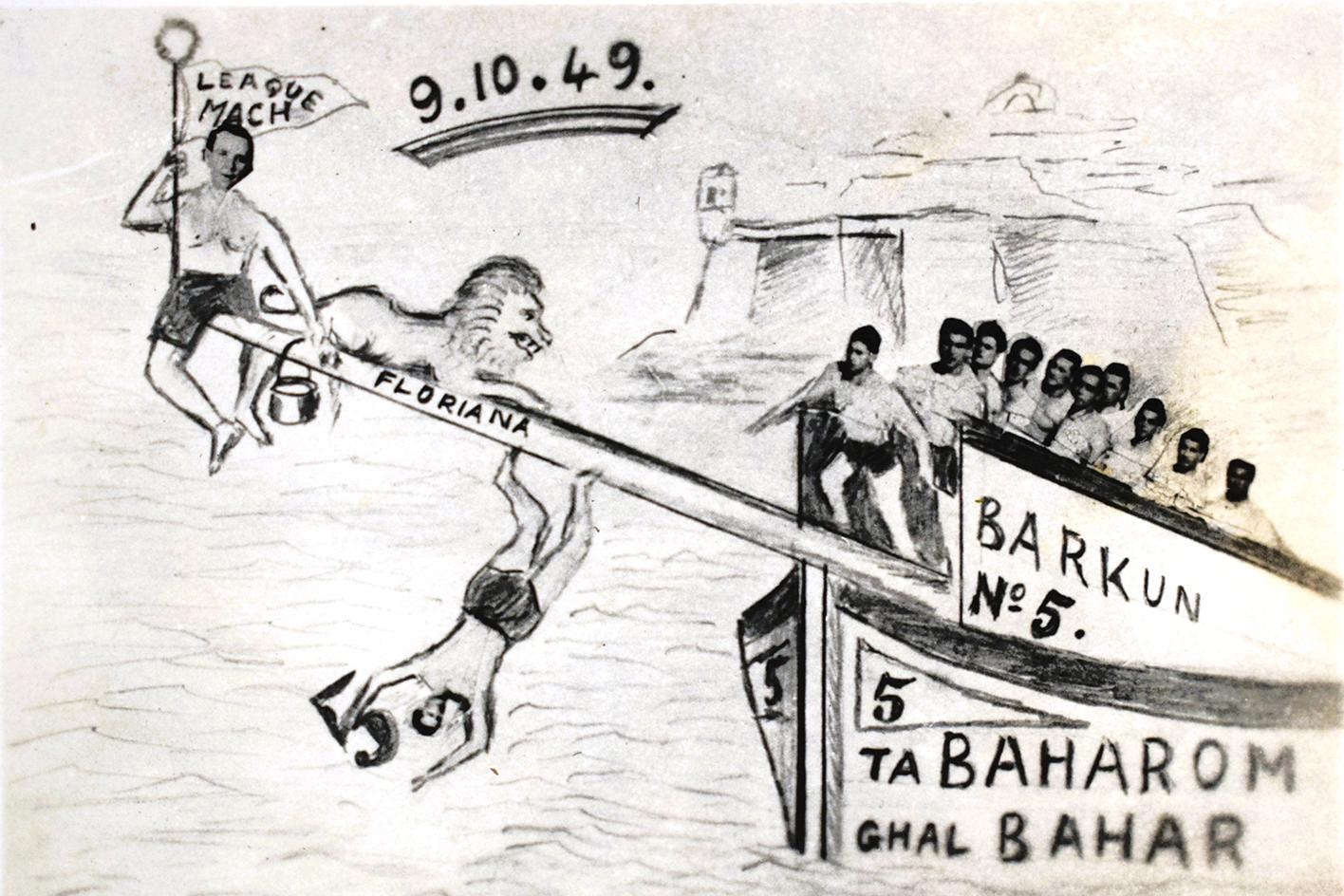 After defeating Bormla St George&rsquo;s in 1949, Floriana FC fans issued this satirical 'ġostra' card.