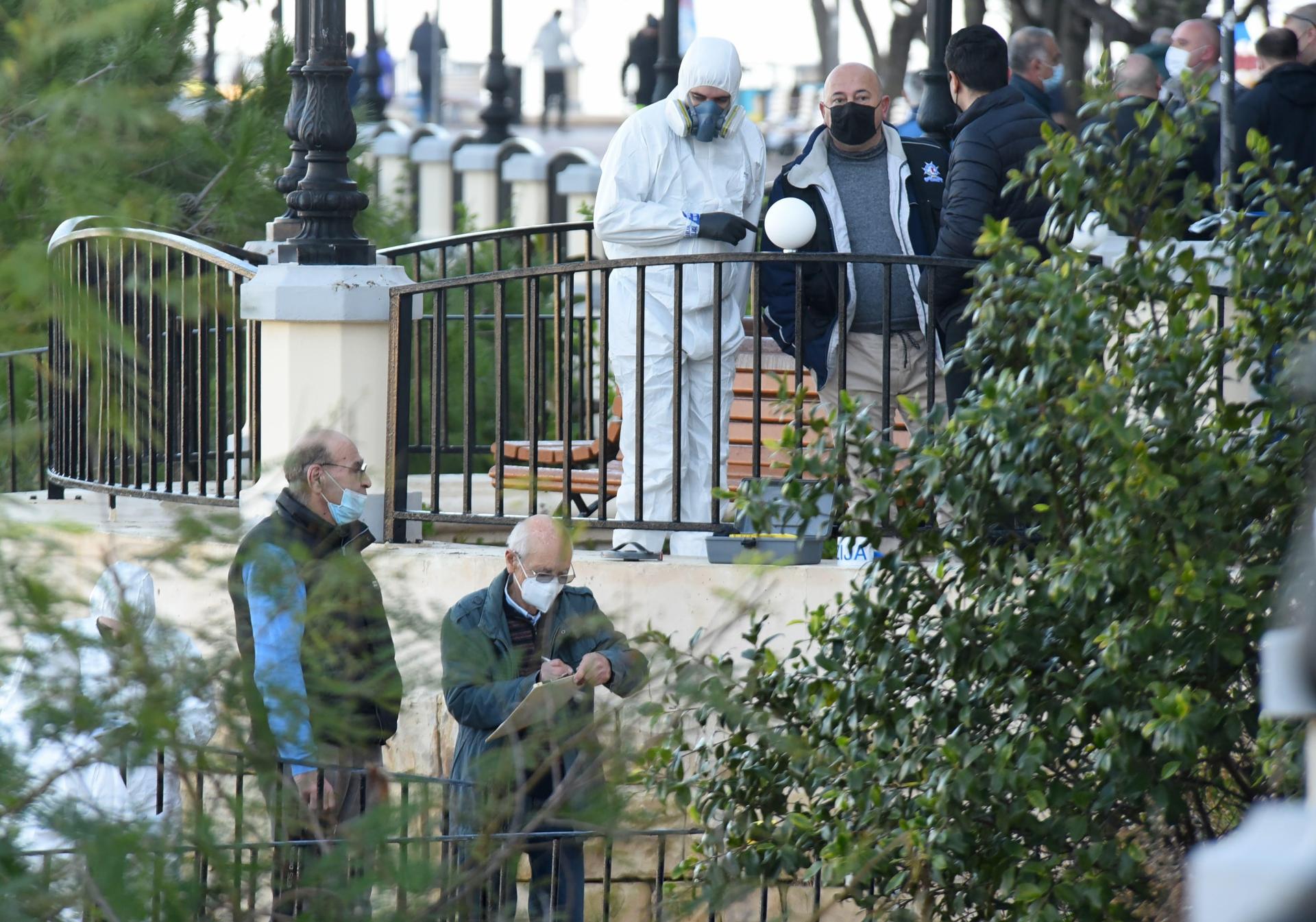 Police and forensic experts at the scene of the murder in January 2022. Photo: Chris Sant Fournier