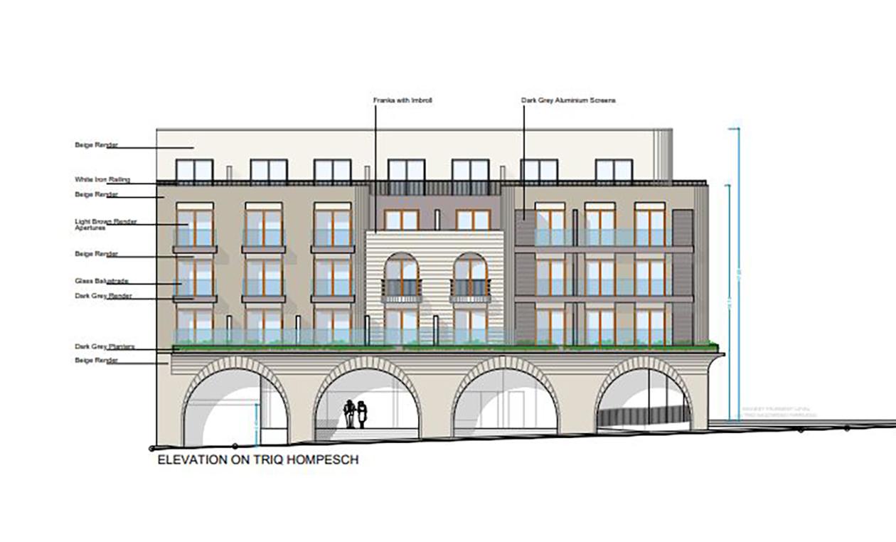 What the proposed building will look like when viewed from Triq Hompesch