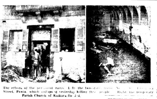 The temporary church in Kalkara that was flooded in the 1951 storm. Photo: <em>Times of Malta</em>