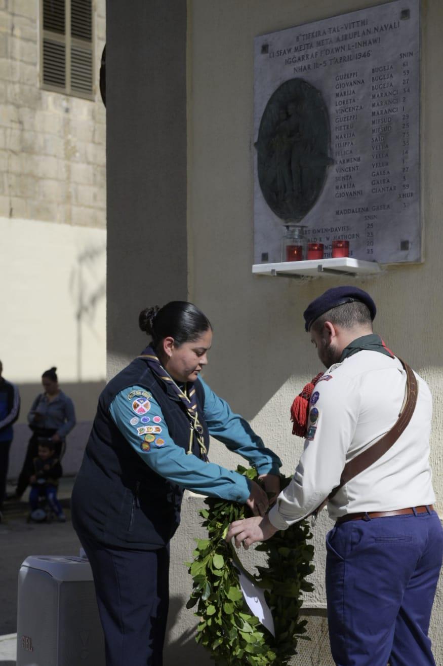 A wreath was laid on the site of the crash. Photo: Matther Mirabelli