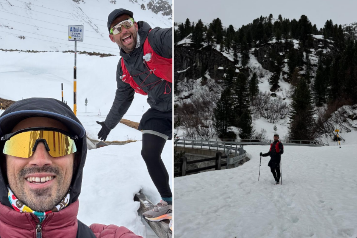 One afternoon spent in the Swiss Alps: Zach Vella experienced snow during his 51-day challenge. Photo: HomeBound