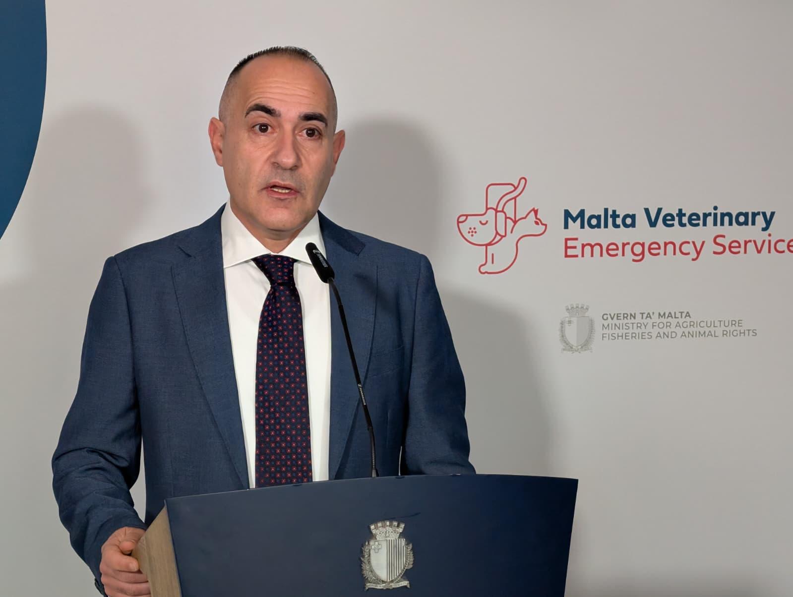 Details of the veterinary emergency services initiatives were provided by the Permanent Secretary Sharlo Camilleri. Photo: Chris Sant Fournier