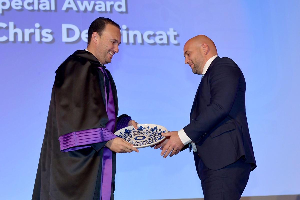 Christopher Debrincat, from the Police Rapid Intervention Unit and a student at IDEA College, was given an award for his bravery.