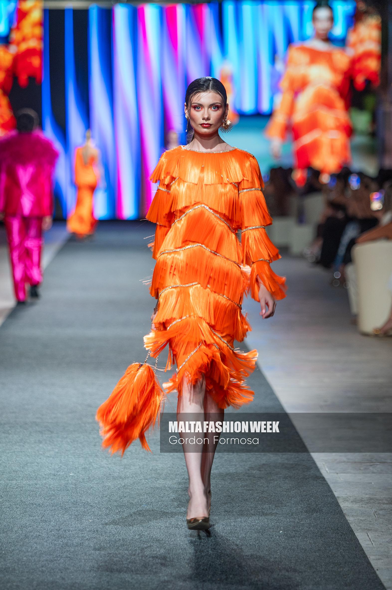 Vanusia on the catwalk at Malta Fashion Week.
