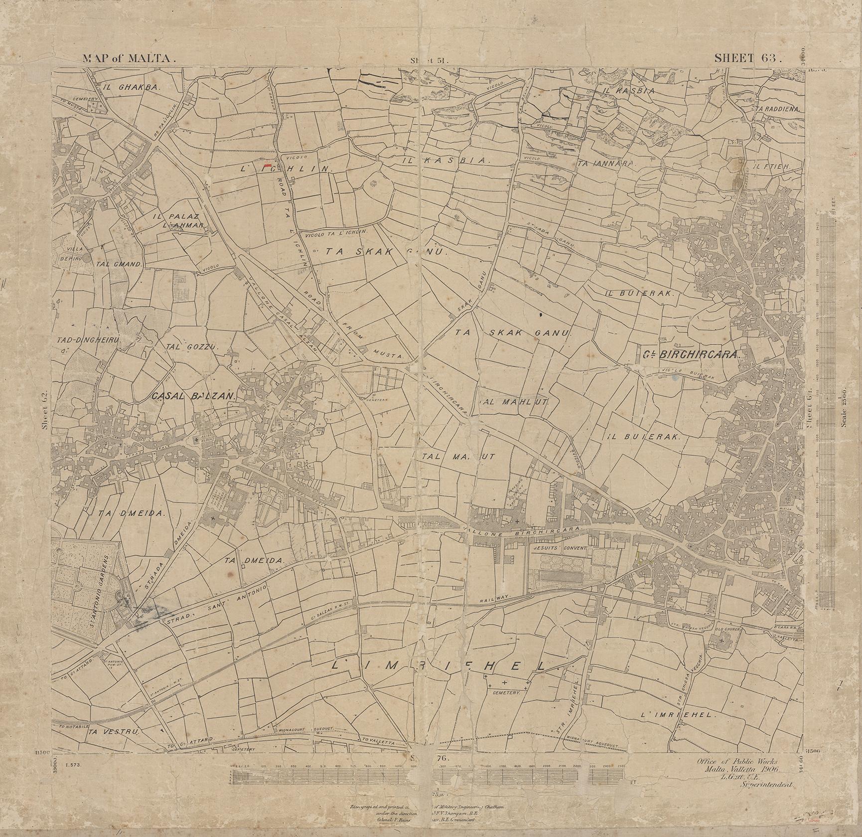 Map of Birkirkara, 1908
