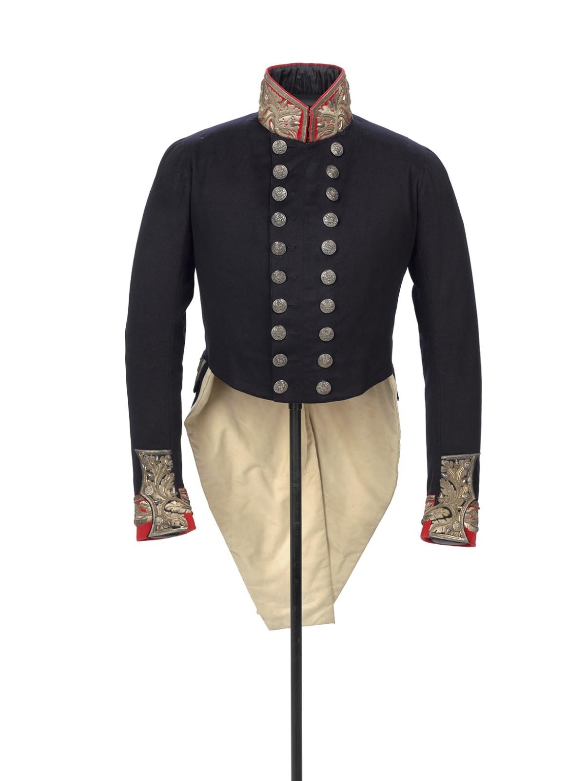 British colonial governor&rsquo;s uniform dress coatee, 1850s, England, maker unknown. Gift of Miss P Lowe, 1979. Te Papa (PC001945)