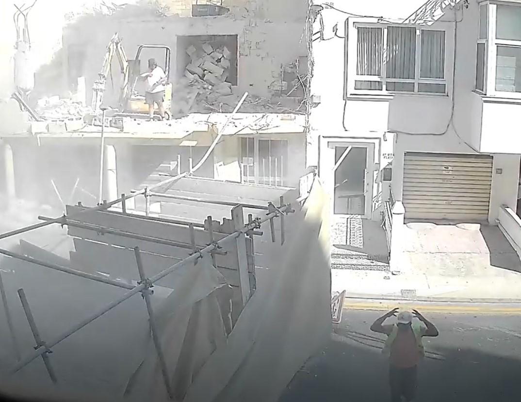 Shocked workers were caught on camera reacting to the collapse. Video: Times of Malta reader