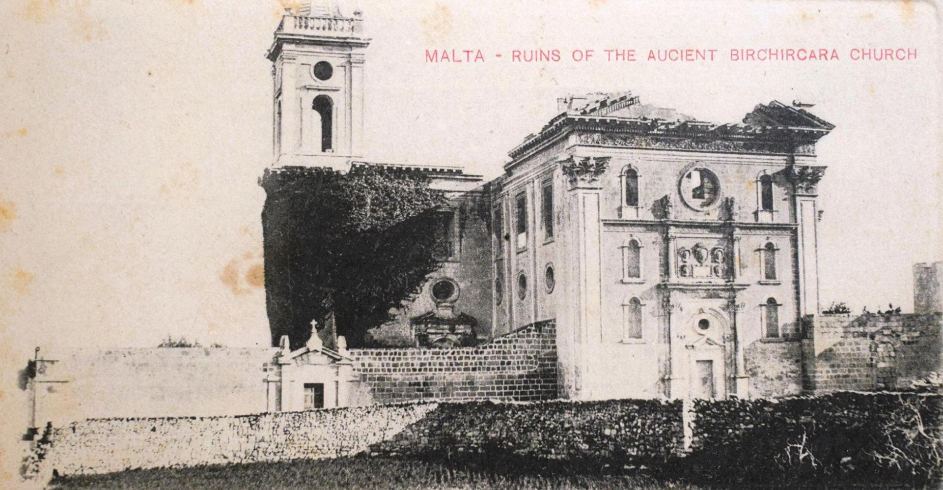 A 1900s image of the old parish church of Birkirkara.