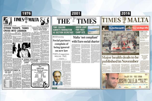 June 2: The front page of Times of Malta 10, 25 and 50 years ago